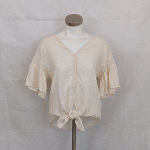 NWT Max Studio Ivory Cotton Blend Blouse XS
